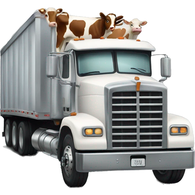 Semi truck hauling cows emoji