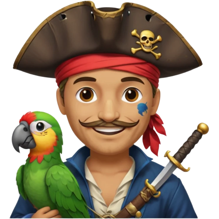 pirate and parrot emoji