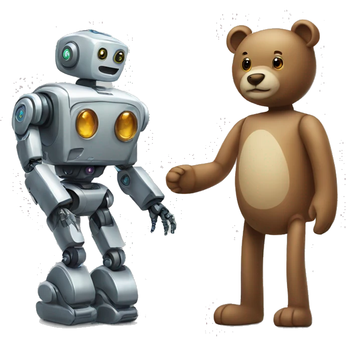 robot and teddy bear emoji