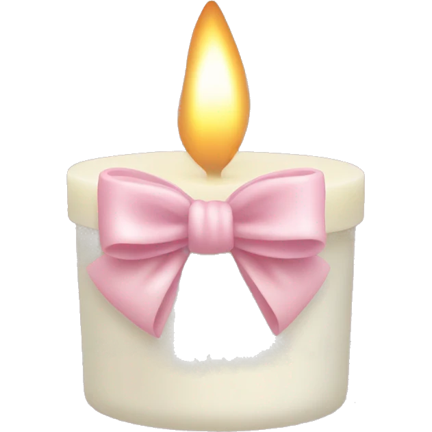 vanilla scented candle in light pink bow emoji