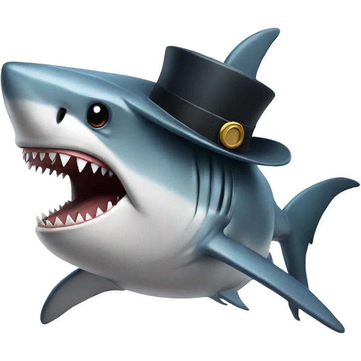 shark with tophat emoji
