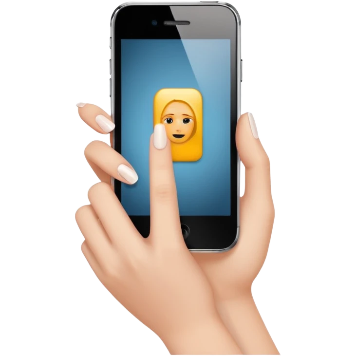 Celular mano de una chica emoji
