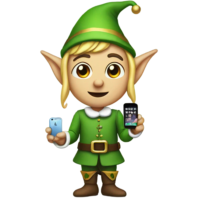 Elf with a iPhone  emoji