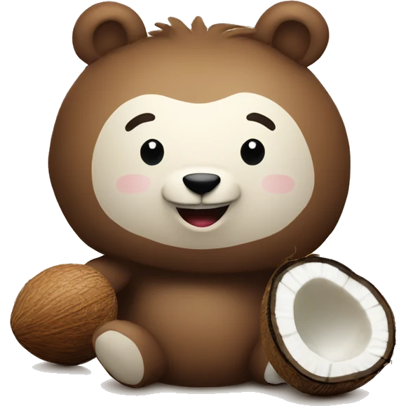 Teddybear and coconut smiling  emoji