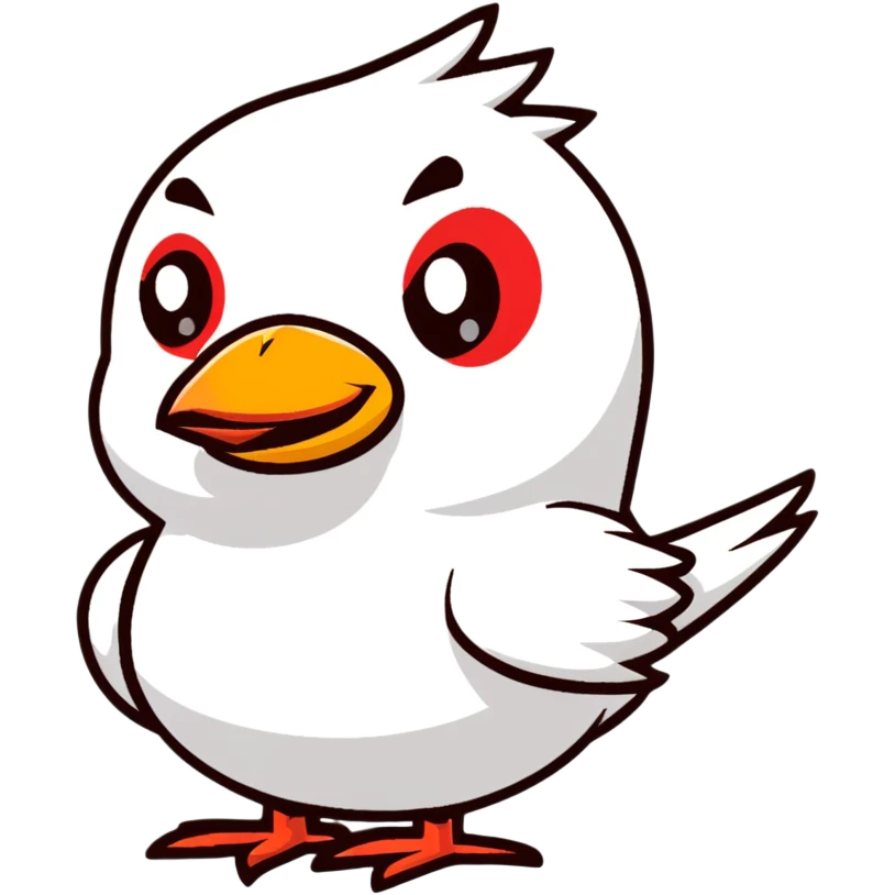 red angry bird emoji