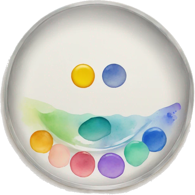 watercolor mixing plate  emoji