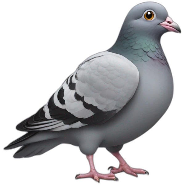 Pigeon qui porte un cochon emoji