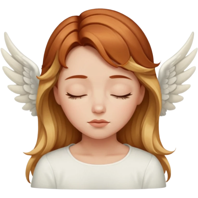Sleepy angel with auburn hair the blonde balayage emoji