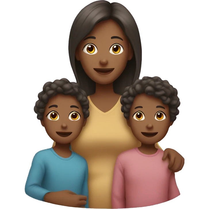 Mom with four kids emoji