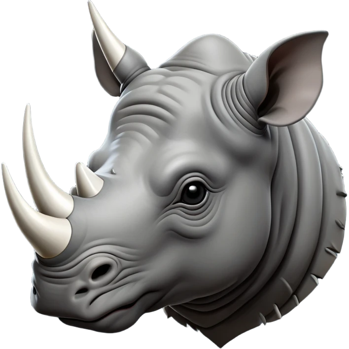cinematic-noble--rhinoceros-portrait-emoji,slate-grey-hide-poised-and-regal,-with-a-massive,-powerful-build-and-a-thick,--deep-set-soulful-piercing-eyes,-simplified-yet-sharp-and-sophisticated-features,-highly-detailed,-large-black-eyes, white horn, front facing emoji