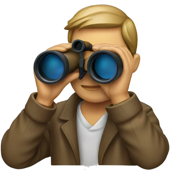 man binoculars emoji