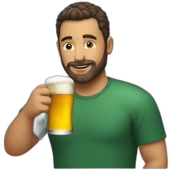 Me drinking beer emoji