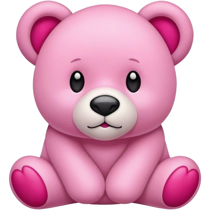 oso peluche con moño rosa emoji