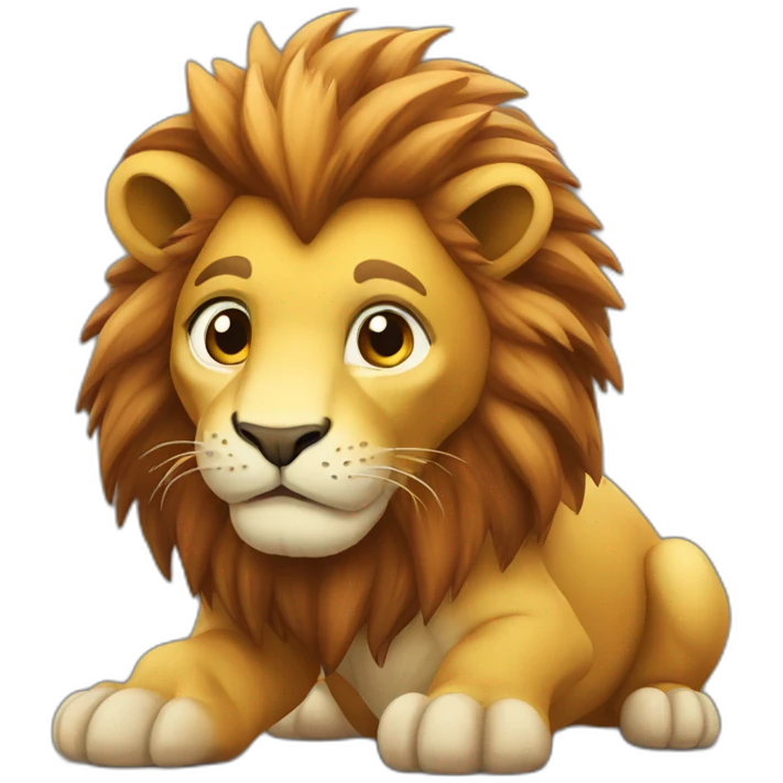 Lion sur dinosaure  emoji