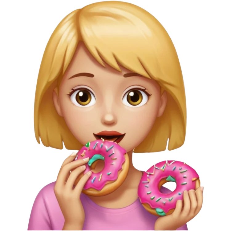 girl eating donut emoji