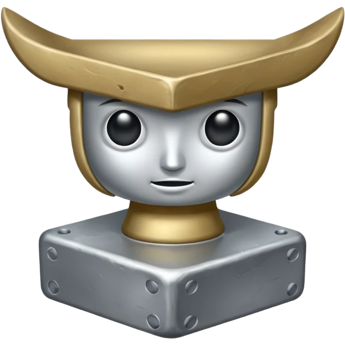 Silver anvil with face emoji
