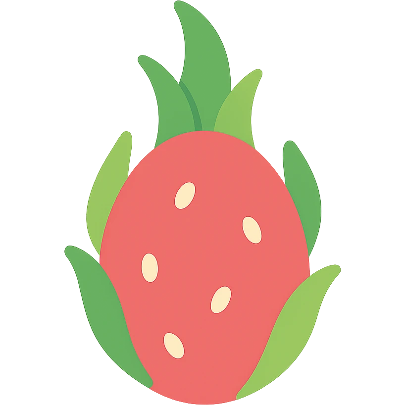 minimal flat icon style dragon fruit emoji