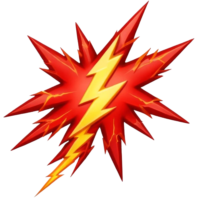 Rayos sentellas con furia rojo que exprese molesta con electricidad  emoji