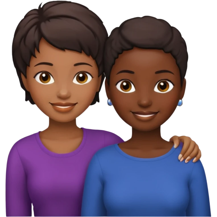 Ma meilleur amie et moi (femme) africaine cheveux court emoji