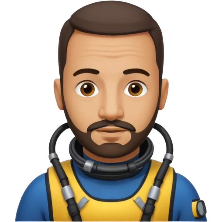 Moroccan Male 38 short beard, slightly overweight, scuba diving emoji