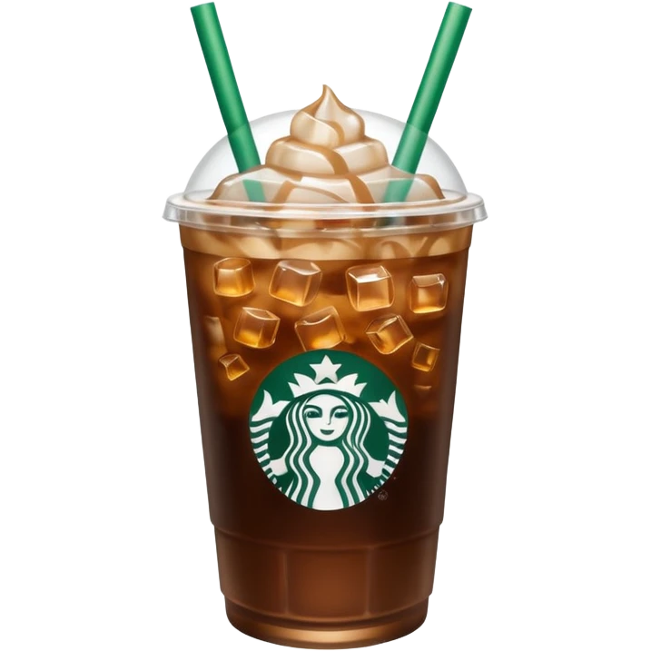 Starbuck ice coffee with ice cubes emoji