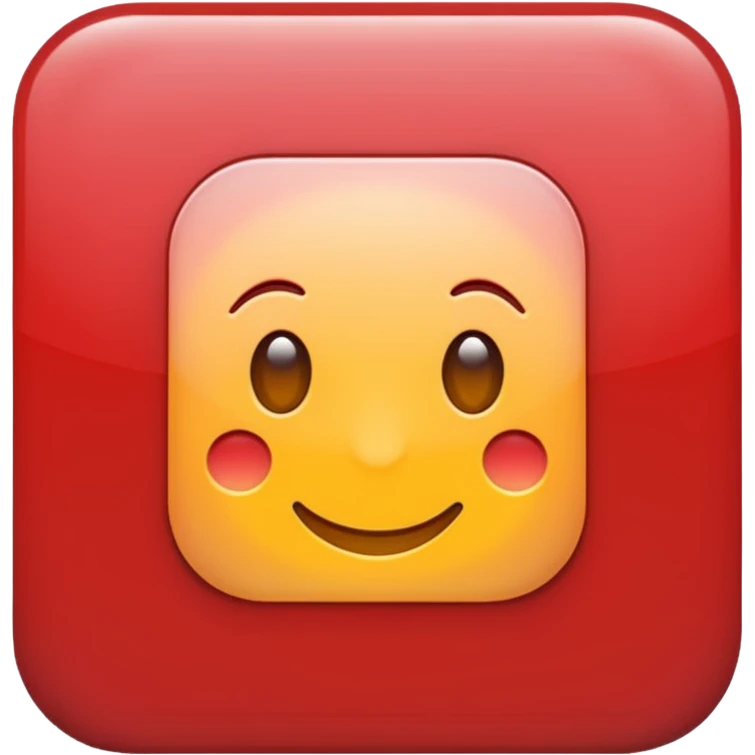 “flat red square emoji, bright iOS style” emoji