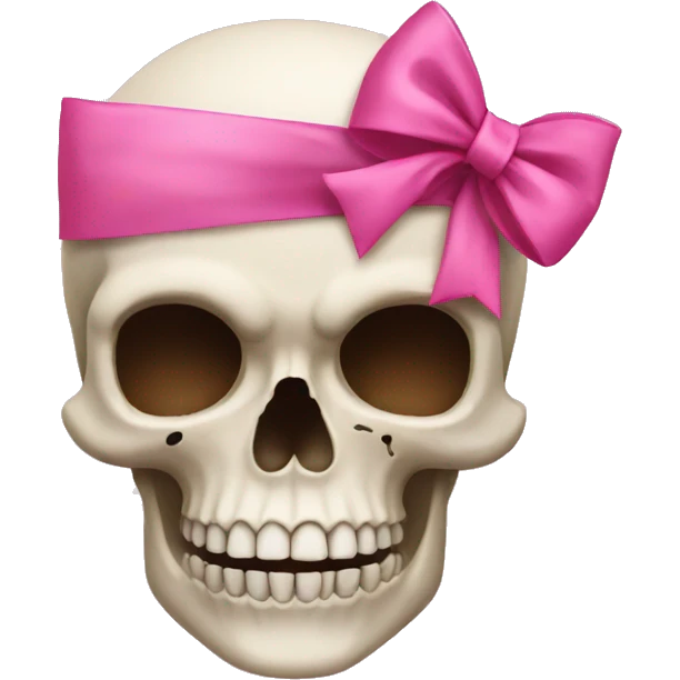 Skull with pink bow emoji