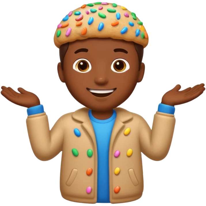 Frosted Cookie Man with sprinkles emoji