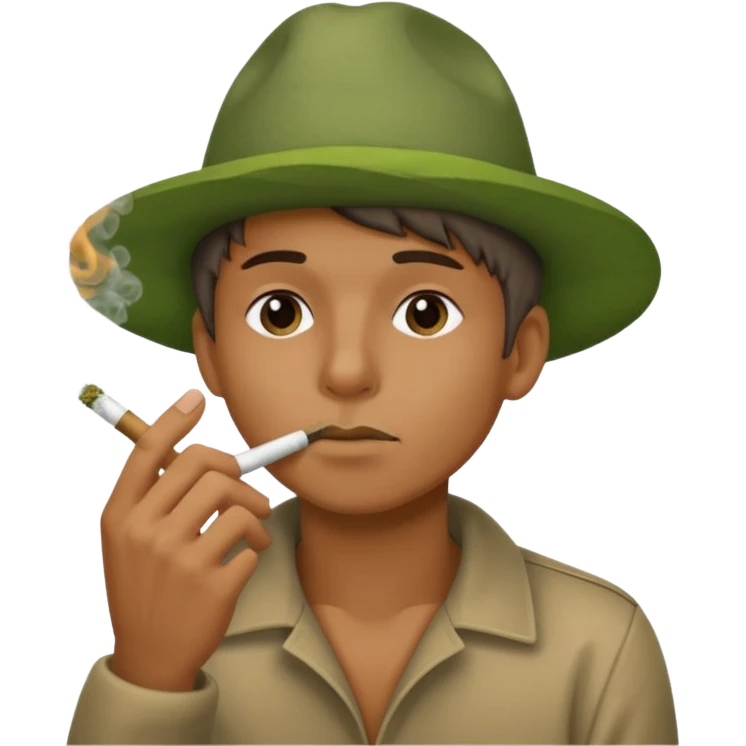 😮 face with 👌🏽hand to the mouth puffing on a weed joint emoji