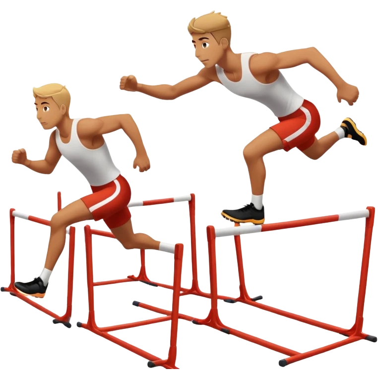 Man running over hurdles full body  emoji