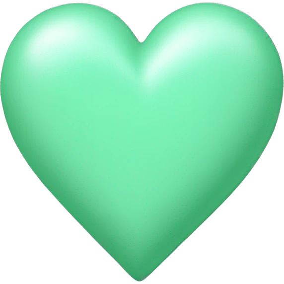 Mint green heart  emoji