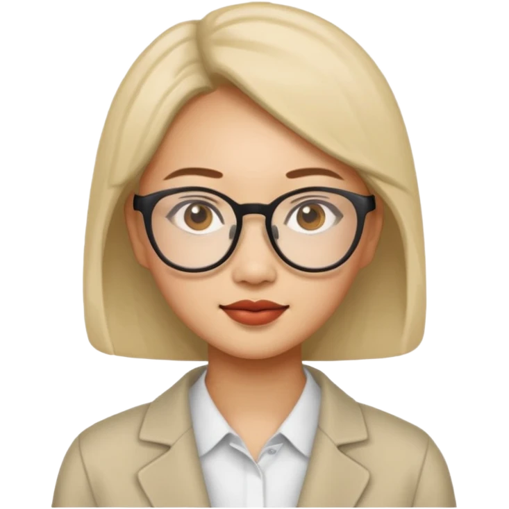 asian woman with glasses emoji