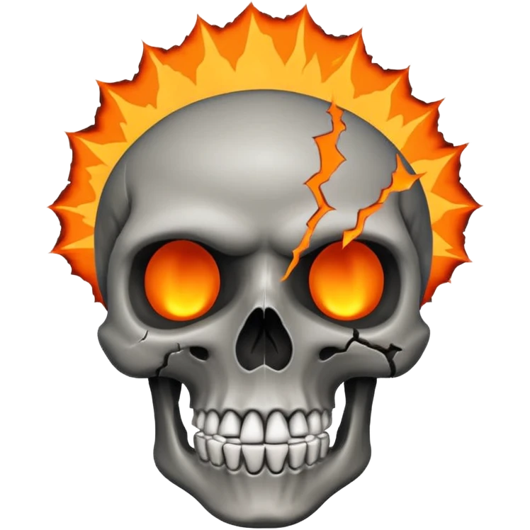 Skull who's upper side is exploded with an volcano eruption  emoji