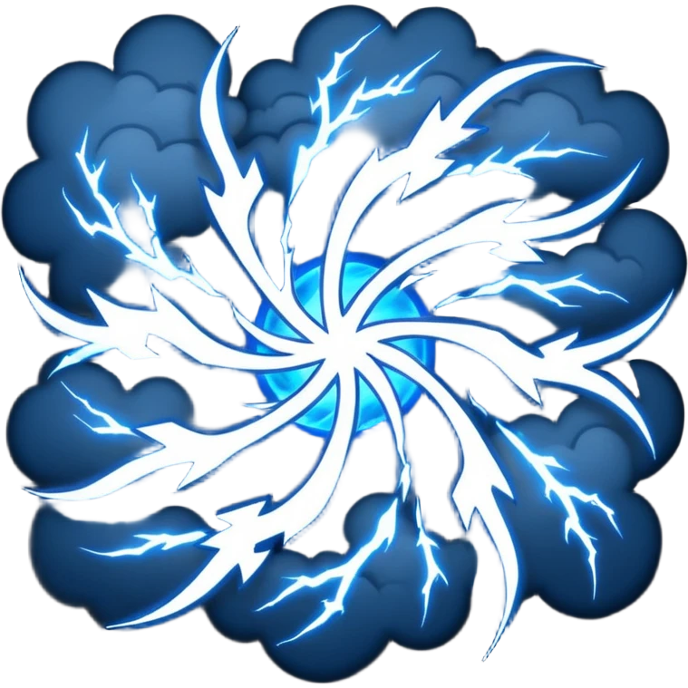 Wiz 101 casting sigil inspired storm magic, compose it of swirling clouds and lightning bolts  emoji