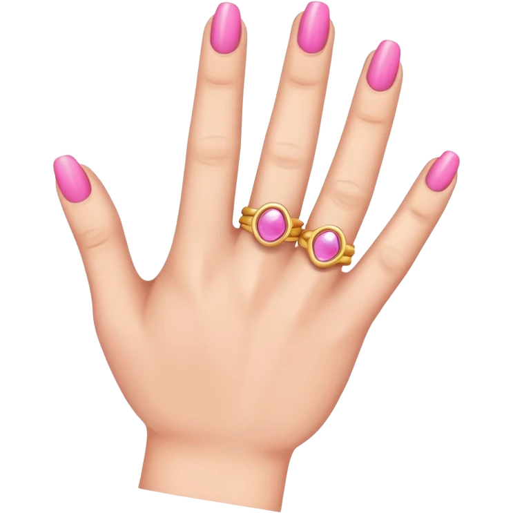 hand with pink ring emoji