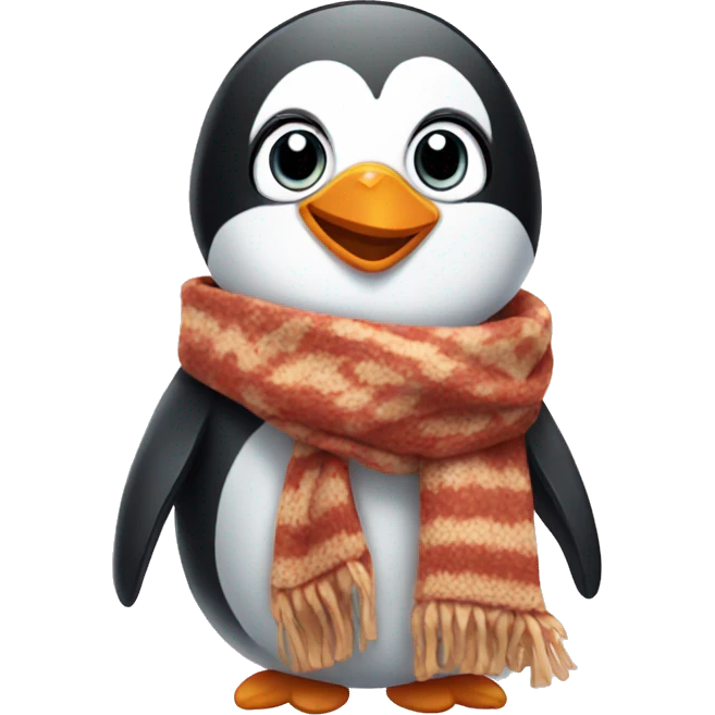 penguin wearing a scarf emoji