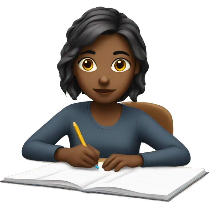 girl writing emoji