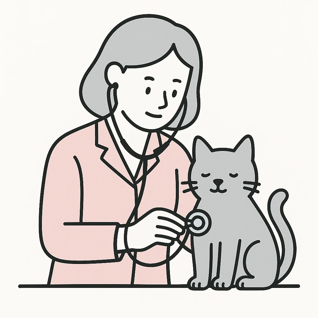 veterinarian examining a cat emoji