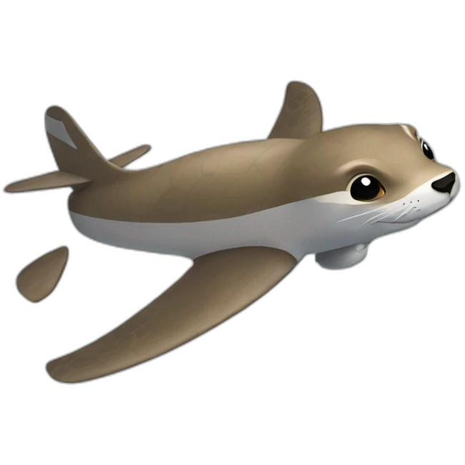 Loutre sur une tortue sur un avion emoji