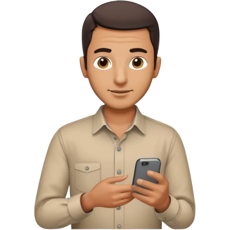arab man with smartphone, half body emoji