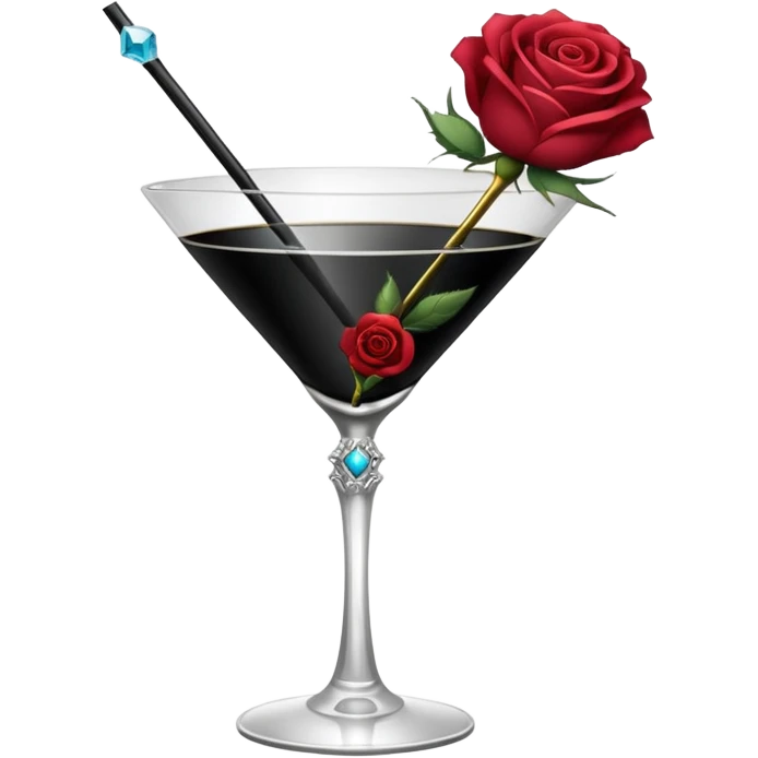 🍸+🍹+🖤+🌹 emoji