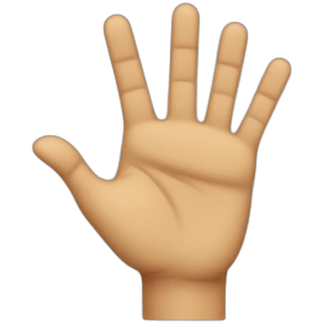 Pointing hand emoji with five fingers emoji