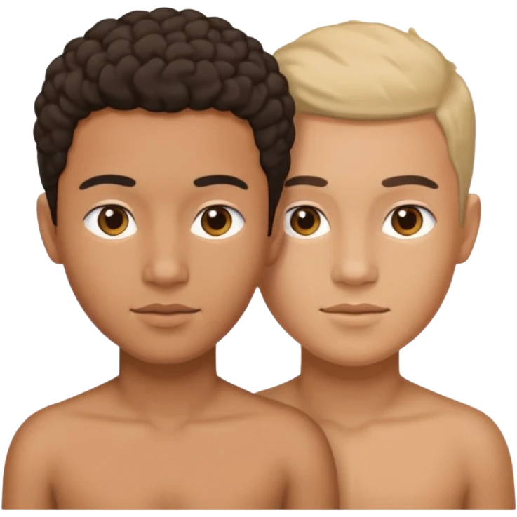 person with 2 heads 1 body different races emoji