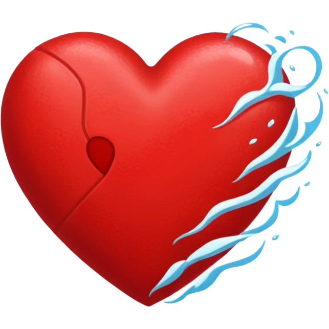 Natación  y voley en un corazón de color  emoji