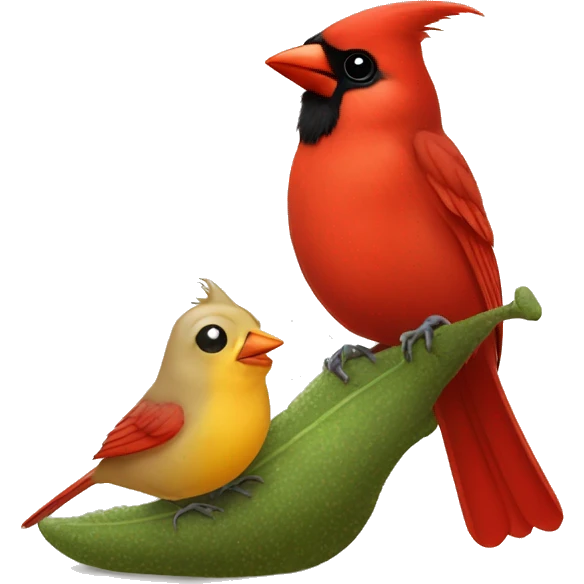 Cardinal bird cuddles cute slug emoji