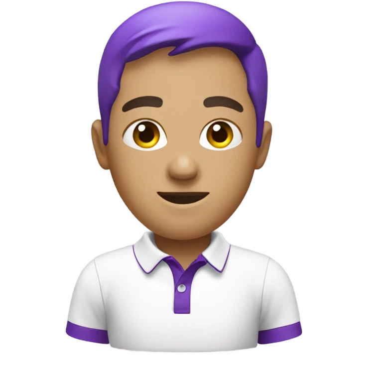 white polo shirt with purple stain emoji