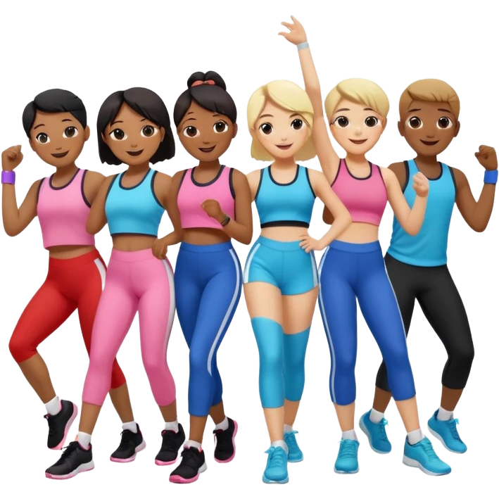 peopel in a class for k-pop dance emoji