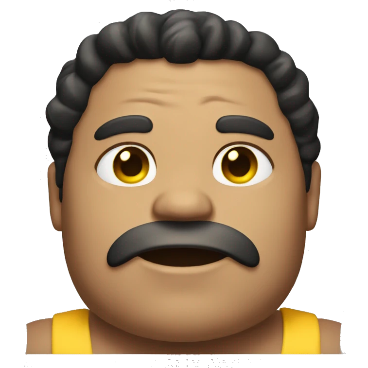 A guy with a bee muscular face and jaw line but really fat body emoji