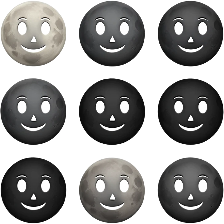 phases of the moon: new moon emoji