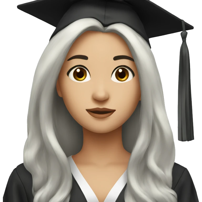 graduation girl with long black hair emoji